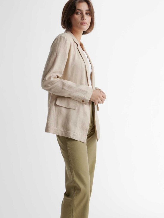 Quince Jackets & Blazers - Quince European Linen Beige Lightweight Women's Summer Blazer Office Career SzL
